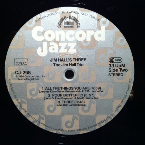 Jim Hall : Jim Hall's Three (LP, Album)