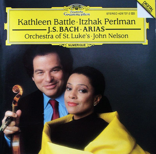 Johann Sebastian Bach, Kathleen Battle, Itzhak Perlman, Orchestra Of St. Luke's, John Nelson (5) : Arias (CD, Album)