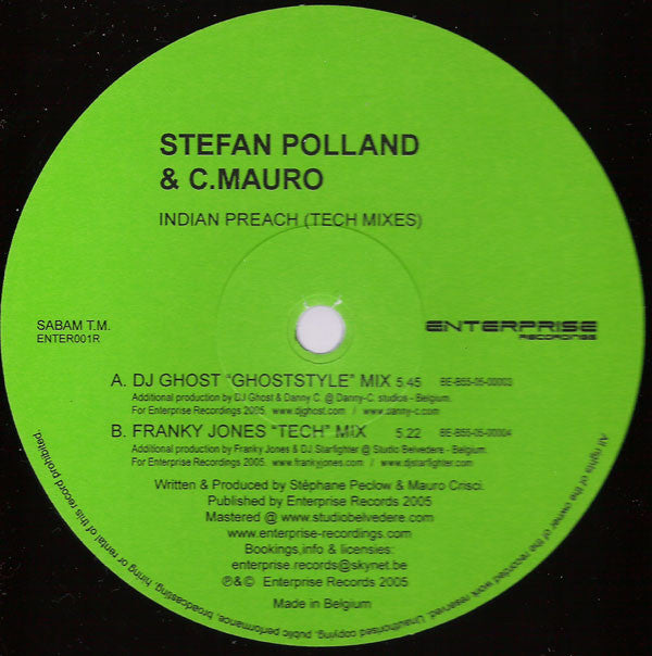 Stefan Polland & Crisci Mauro : Indian Preach (Tech Mixes) (12")