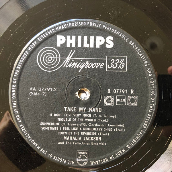 Mahalia Jackson : Take My Hand (10", Comp)