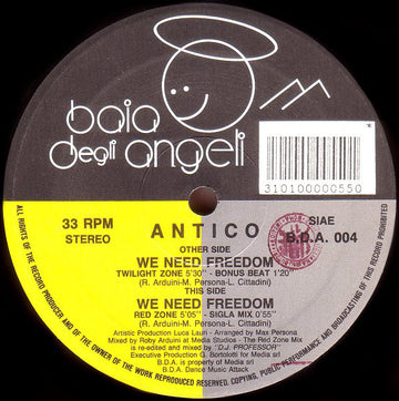 Antico : We Need Freedom (12")