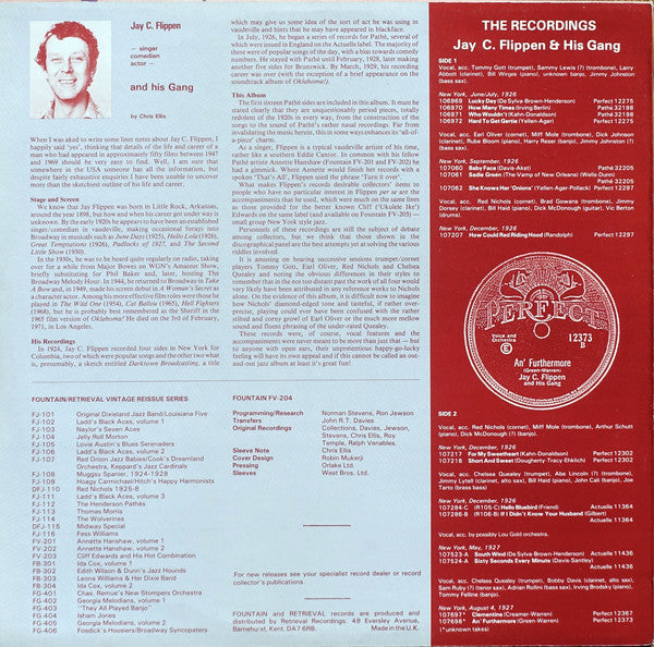 Jay C. Flippen : Jay C. Flippen & His Gang 1926-27 (LP, Comp)