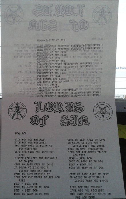 Lords Of Sin : Sexy Dog / Annunciation Of Sin (7", Single)