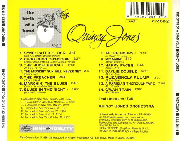 Quincy Jones : The Birth Of A Band Vol. 2 (CD, Album, Comp, RM)