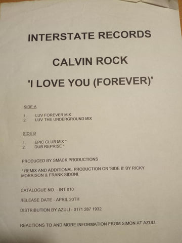 Calvin Rock : I Love You (Forever) (12", Promo, W/Lbl)