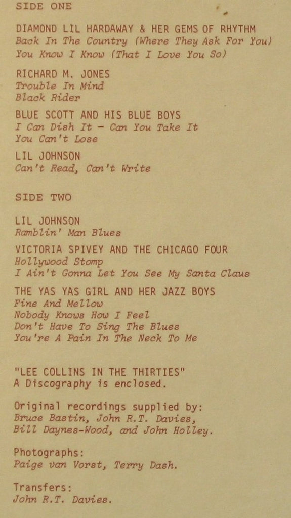 Lee Collins (2) : I Can Dish It - Can You Take It? (Lee Collins In The 30's) (LP, Comp)