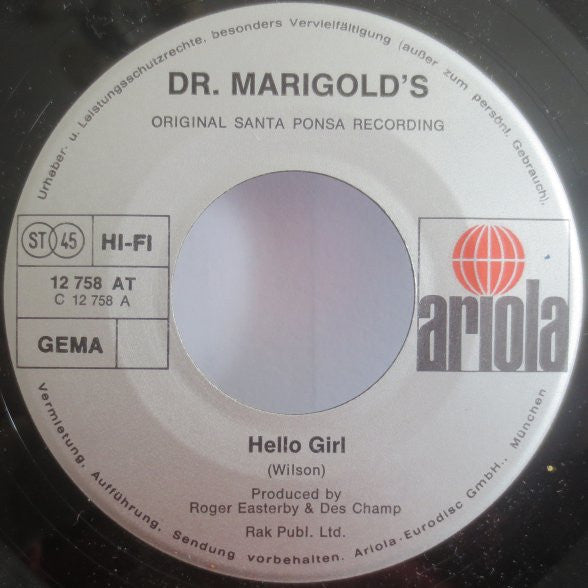 Dr. Marigold's Prescription : Hello Girl (7", Single)