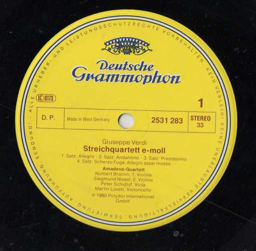 Amadeus-Quartett, Giuseppe Verdi, Pyotr Ilyich Tchaikovsky : Streichquartette = String Quartets (LP)