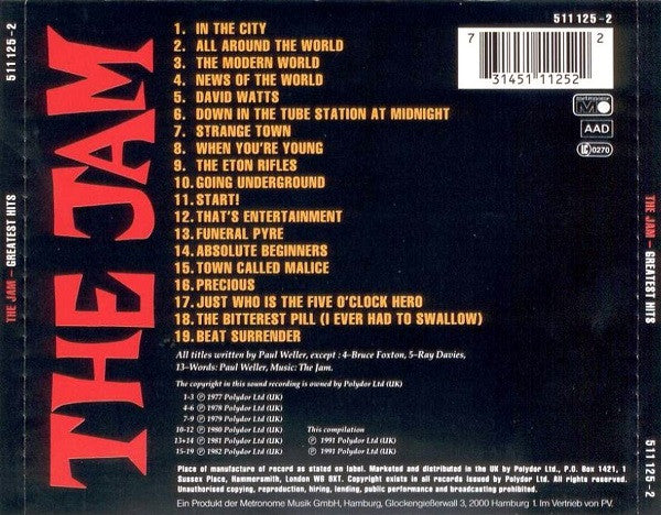 The Jam : Greatest Hits (CD, Comp)
