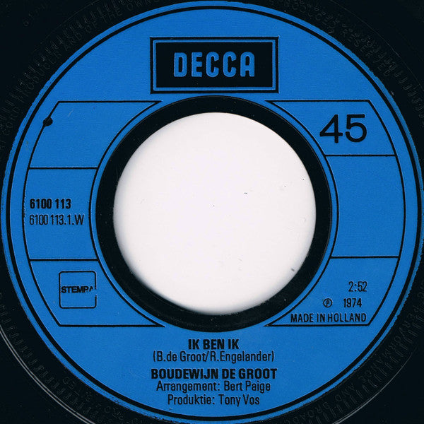 Boudewijn de Groot : Ik Ben Ik / Buiten (7", Single)