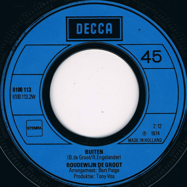 Boudewijn de Groot : Ik Ben Ik / Buiten (7", Single)
