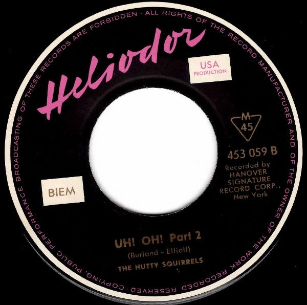 The Nutty Squirrels : Uh! Oh! (7", Single, Mono)