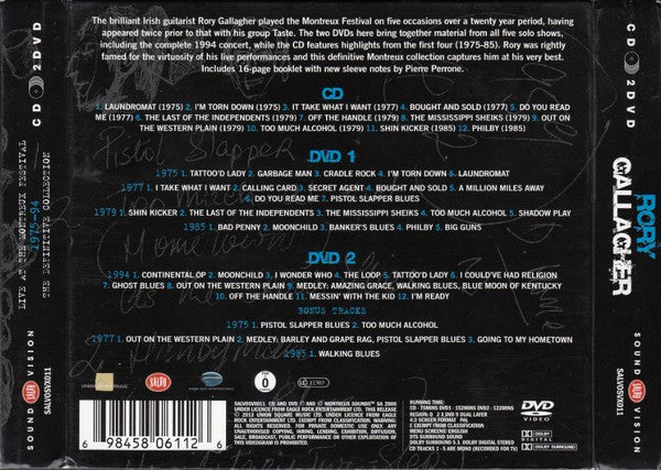 Rory Gallagher : Live At Montreux Festival 1975-94 (CD, Comp + 2xDVD-V)