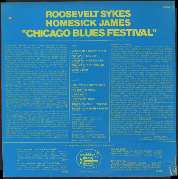 Roosevelt Sykes / Homesick James : Chicago Blues Festival Volume 1 (LP, Album)