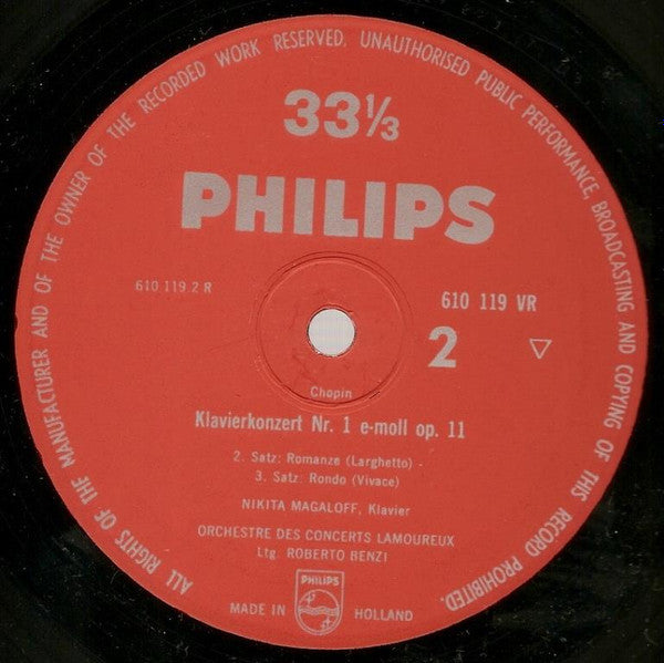 Frédéric Chopin, Nikita Magaloff, Orchestre Des Concerts Lamoureux, Roberto Benzi : Klavierkonzert Nr. 1 (10", Mono)