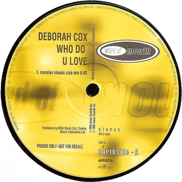 Deborah Cox : Who Do U Love (Remixes) (2x12", Maxi, Promo)