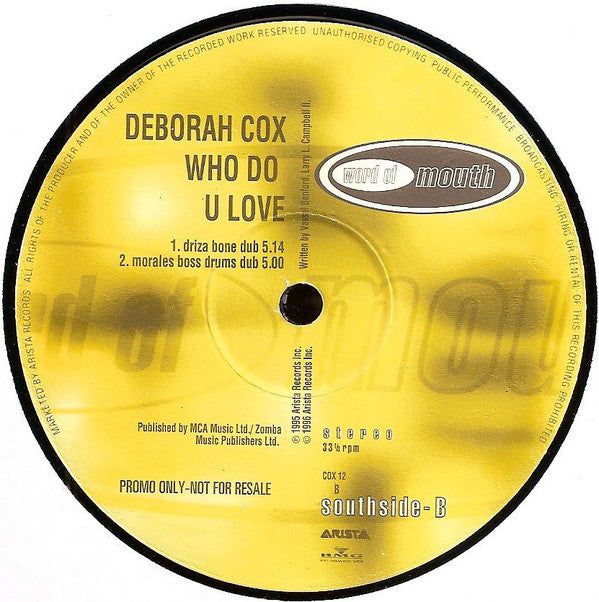 Deborah Cox : Who Do U Love (Remixes) (2x12", Maxi, Promo)