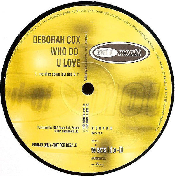 Deborah Cox : Who Do U Love (Remixes) (2x12", Maxi, Promo)