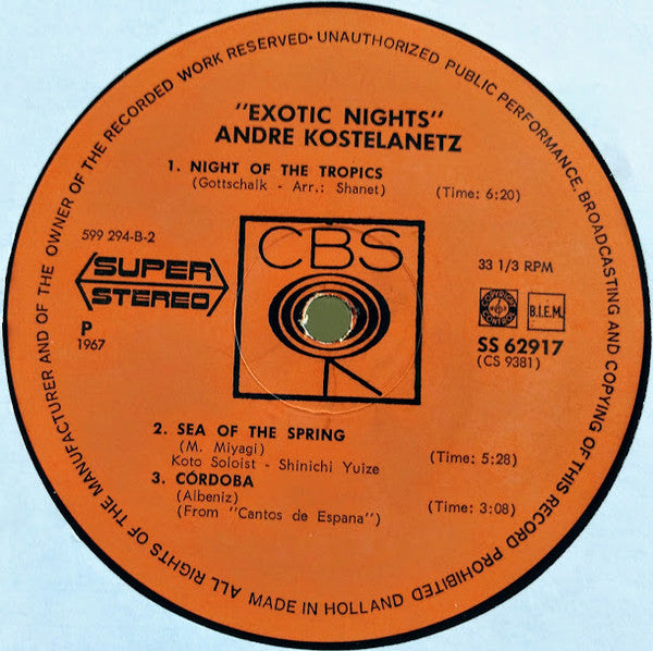 André Kostelanetz : Exotic Nights (LP, Album)