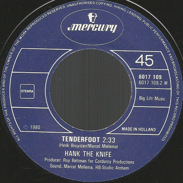 Hank The Knife : Diamonds (7", Single)