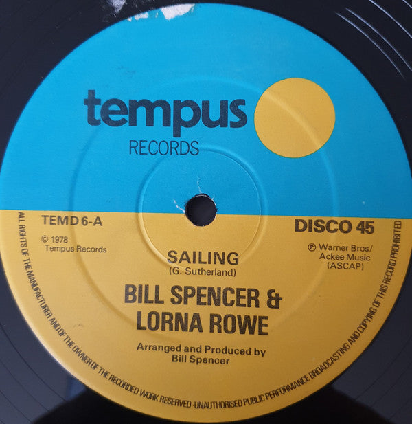 Bill Spencer & Lorna Rowe : Sailing (12", Single)