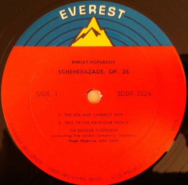 Nikolai Rimsky-Korsakov - Sir Eugene Goossens, London Symphony Orchestra : Scheherazade (Symphonic Suite After "The Thousand Nights And A Night"), Op.35 (LP, Album, RP)