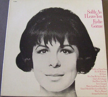 Eydie Gormé : Softly, As I Leave You (LP, Album, RE)