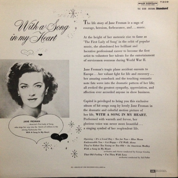 Jane Froman : With A Song In My Heart...  (LP, Album, Mono, RE)