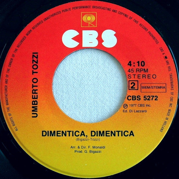 Umberto Tozzi : Ti Amo (7", Single)