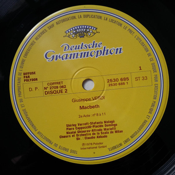 Giuseppe Verdi - Shirley Verrett, Piero Cappuccilli, Placido Domingo, Nicolai Ghiaurov, Coro Del Teatro Alla Scala E Orchestra Del Teatro Alla Scala, Claudio Abbado : Macbeth (3xLP + Box)