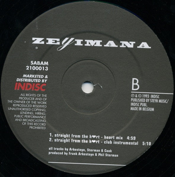 Zeyimana : Straight From The H♥rt (12")