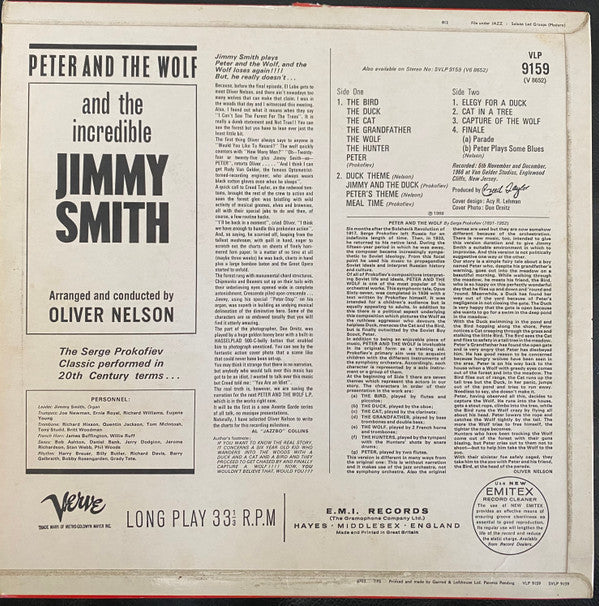 The Incredible Jimmy Smith* : Peter & The Wolf (LP, Album, Mono)