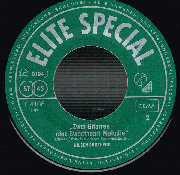 Nilsen-Brothers* : Aber Dich Gibt's Nur Einmal Für Mich / Zwei Gitarren - Eine Sweethart Melodie (7", Single, RE)