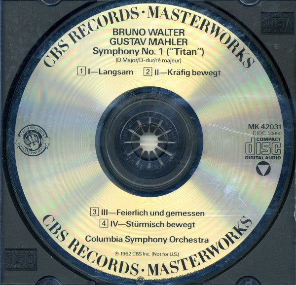 Bruno Walter, Gustav Mahler - Columbia Symphony Orchestra : Symphony No. 1 "Titan" (CD, RE, RM)