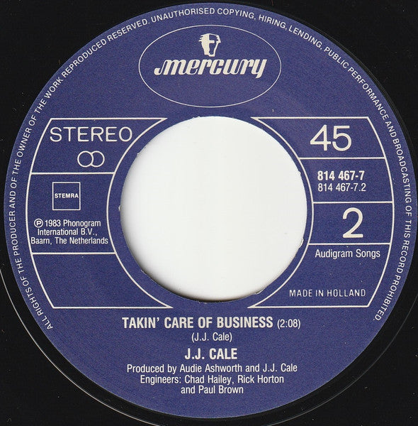 J.J. Cale : Trouble In The City (7", Single)