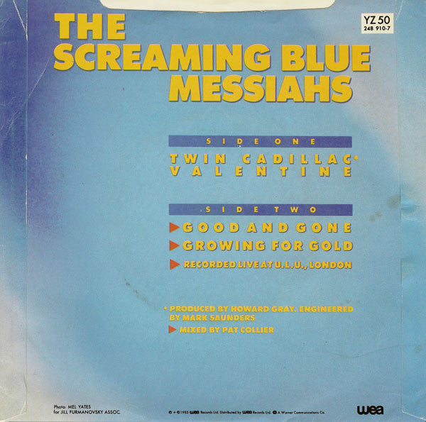 The Screaming Blue Messiahs : Twin Cadillac Valentine (7", Single)