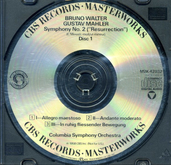 Gustav Mahler, Bruno Walter, Emilia Cundari, Maureen Forrester, Westminster Choir, New York Philharmonic : Symphony No. 2 "Resurrection" (2xCD, RE, RM)
