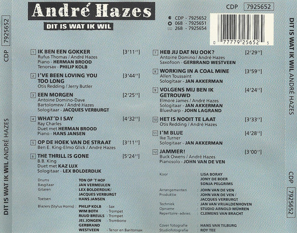André Hazes : Dit Is Wat Ik Wil (CD, Album)