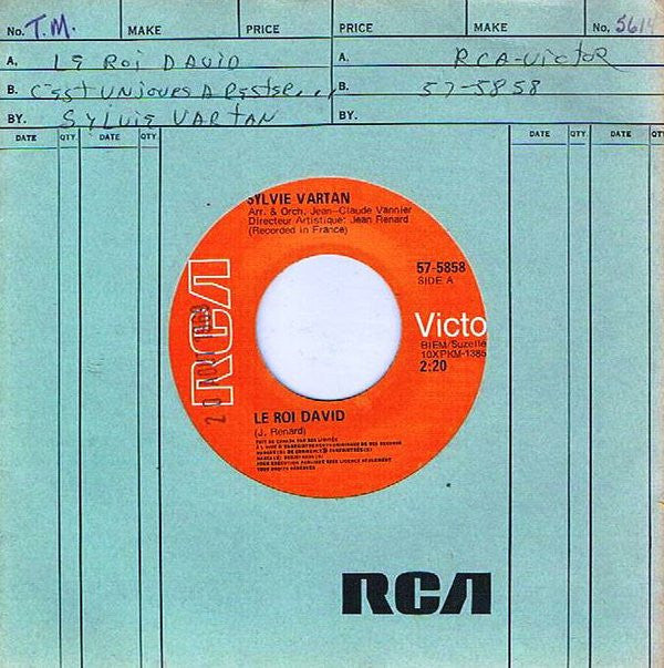 Sylvie Vartan : Le Roi David  (7")