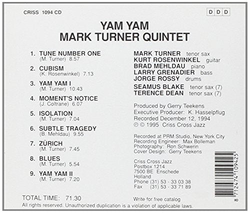Mark Turner Quintet : Yam Yam (CD, Album)