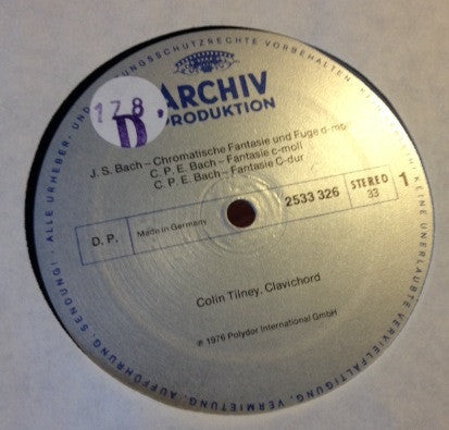 J.S. Bach* / C.P.E. Bach* / W.F. Bach* / W.A. Mozart*, Colin Tilney : Fantasien = Fantasias = Fantaisies (LP, Gat)