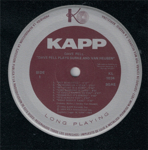 Dave Pell Octet Featuring Lucy Ann Polk : The Dave Pell Octet Plays Burke And Van Heusen (LP, Album, Mono, Ltd, Num, RE, gat)