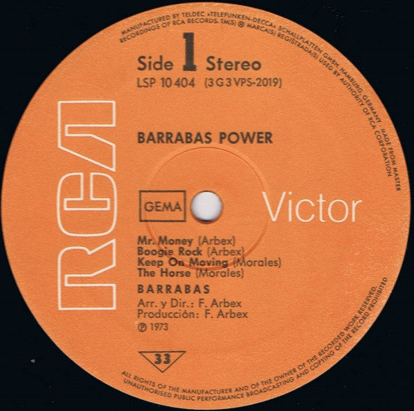 Barrabas : Power (LP, Album, Gat)