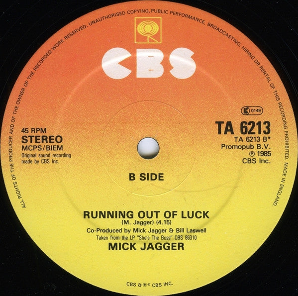 Mick Jagger : Lucky In Love (Extended Version) (12", Maxi, M/Print)