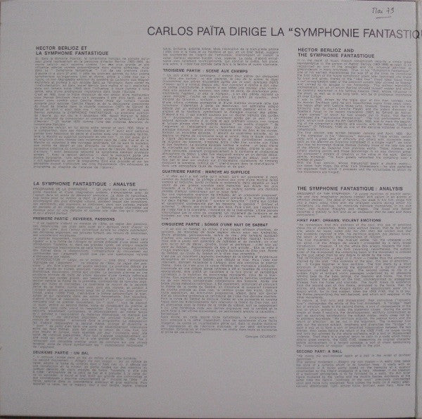 Hector Berlioz - London Symphony Orchestra, Carlos Païta : La "Fantastique" (LP, Gat)