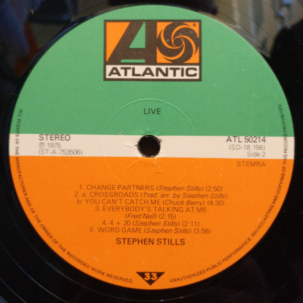 Stephen Stills : Stephen Stills Live (LP, Album)