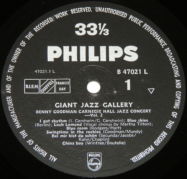 Benny Goodman : Carnegie Hall Jazz Concert 2 (LP, Album, Mono)