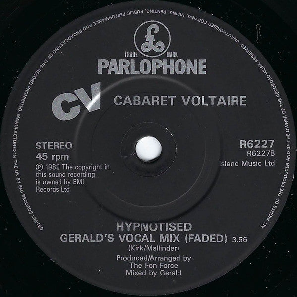 Cabaret Voltaire : Hypnotised (7", Single, Ltd)
