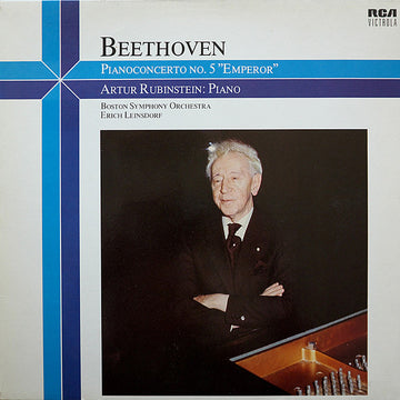 Ludwig van Beethoven, Arthur Rubinstein, Boston Symphony Orchestra, Erich Leinsdorf : Pianoconcerto No. 5 "Emperor"  (LP, Album, RE)