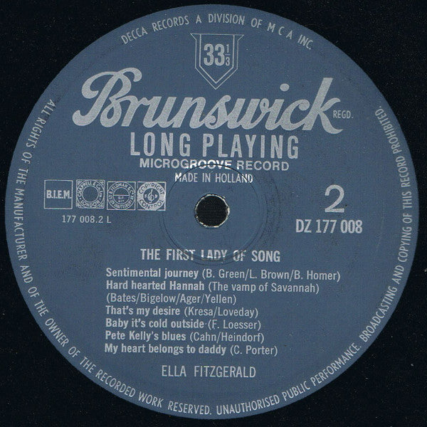 Ella Fitzgerald : The First Lady Of Song (LP, Comp)